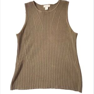 Sundance Olive Ribbed Sweater Tank Top